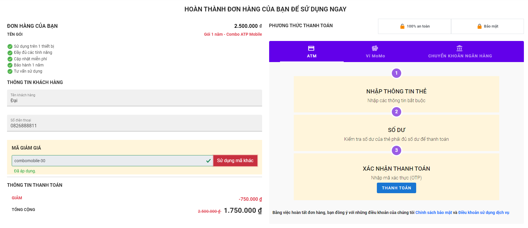 Mã giảm giá Combo ATP Mobile giảm 10-50% cập nhật mới nhất hiện nay 10 mgg combo atp mobile