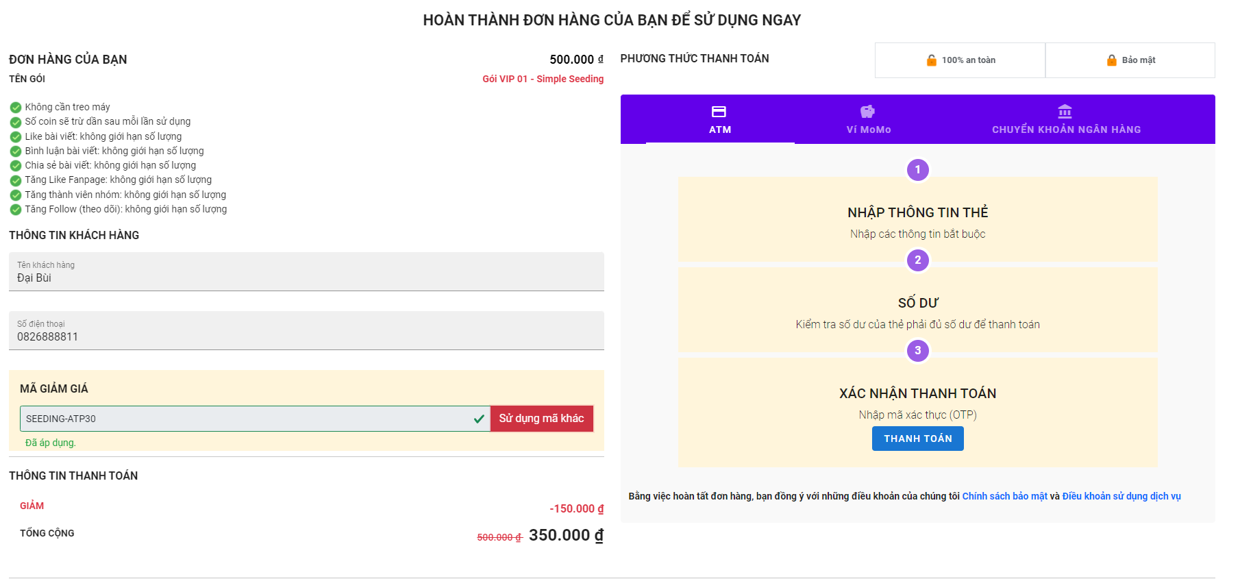 Mã giảm giá Simple Shop giảm 10-50% cập nhật mới nhất hiện nay 10 step thanh toan